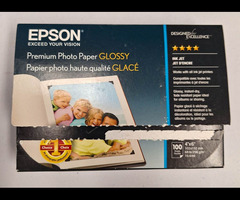 37.	Epson Premium Photo {aper Glossy 100 sheets, 4” x 6”, more